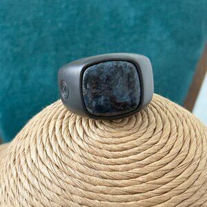 David Yurman Men's Pietersite Black Titanium Exotic Stone Ring Band Size 13.5US
